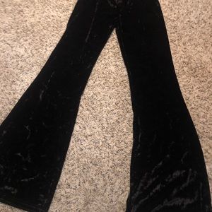 Black velvet bell bottoms